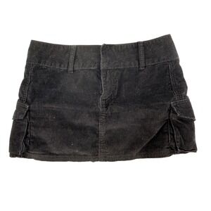 Princess Polly Black Corduroy Mini Skirt Cargo Pockets Size 4